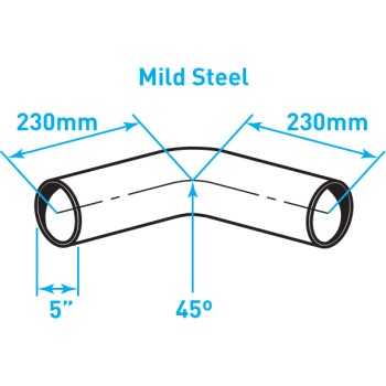 Exhaust Elbow 45º Bend, Mild Steel - 5"